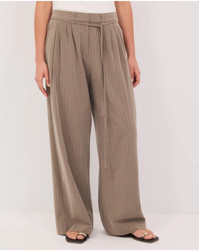 Calli - Rhode Pinstripe Wide Leg Pants