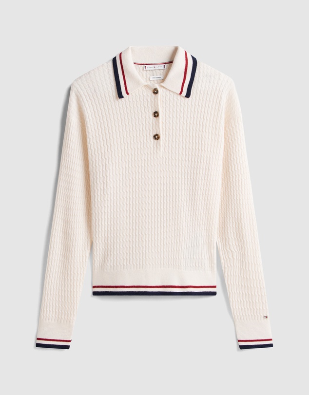 Tommy Hilfiger - Cable Knit Relaxed Polo Jumper
