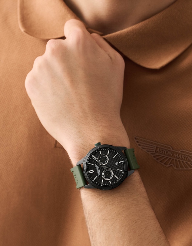 Aston Martin - HDL IP Black Bertelli Green Silicone Strap Watch
