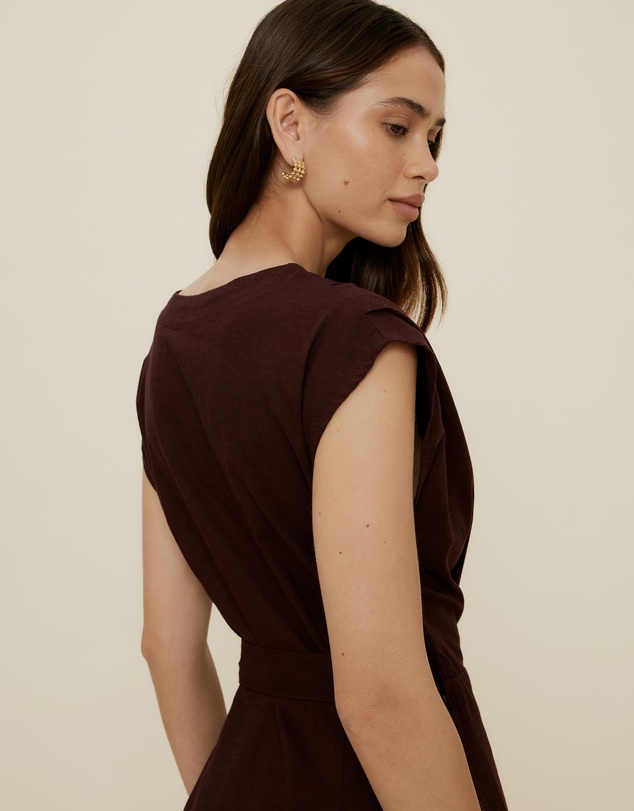 The Fated - Tuck Bodice Sleeveless Midi Dress