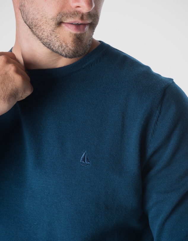 Coast Clothing - Crew Neck Cotton Jumper - Blue