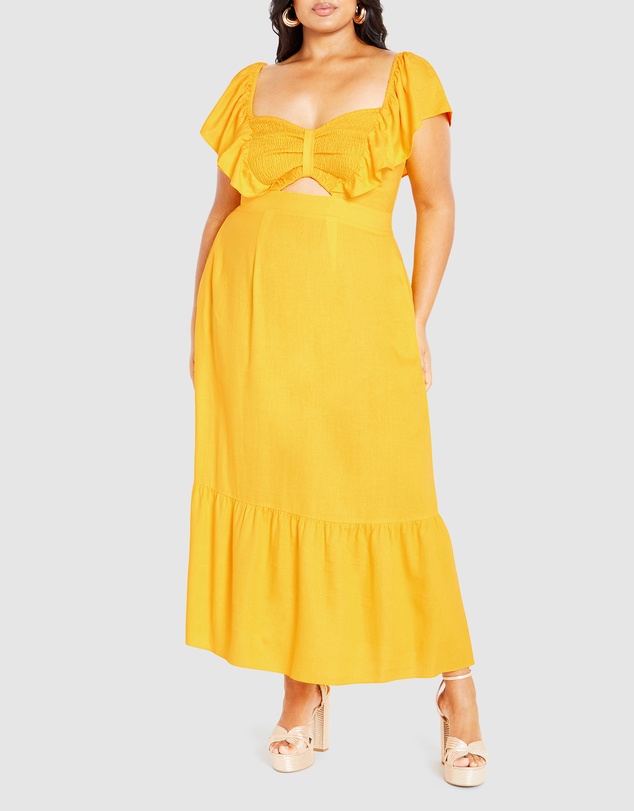 Alora Flutter Maxi Dress by City Chic Online | THE ICONIC | Australia