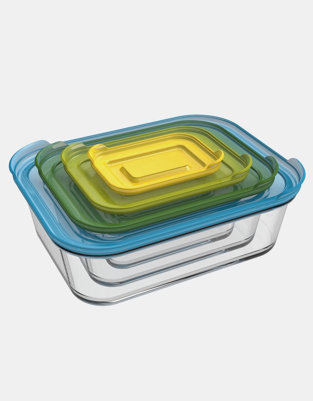 Joseph Joseph - Nest™ Glass 4-piece Food Storage Set (Multicolour)