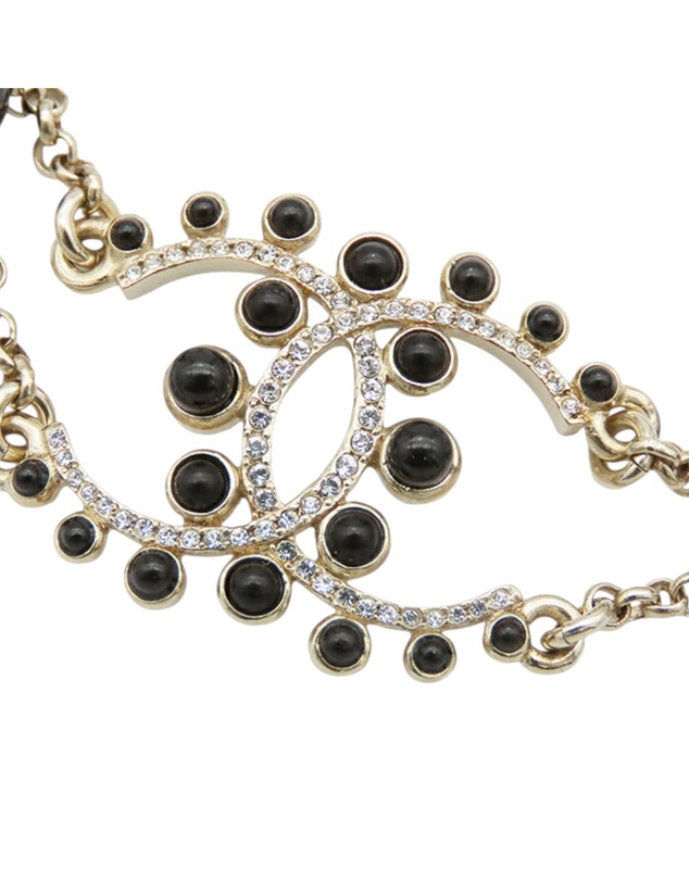 Pre-Loved by Azura Reborn - Pre-Loved Gold Plated CC Faux Pearl Rhinestones Bracelet