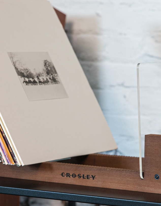 Crosley - Crosley Voyager Bluetooth Portable Turntable + Bundled Crosley Record Storage Display Stand - Tan