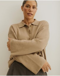 Atmos&Here Curvy - Jay Relaxed Rib Cardigan