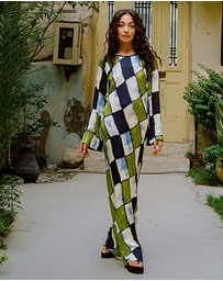 KINGA CSILLA - Oro Tile Olive Maxi Dress