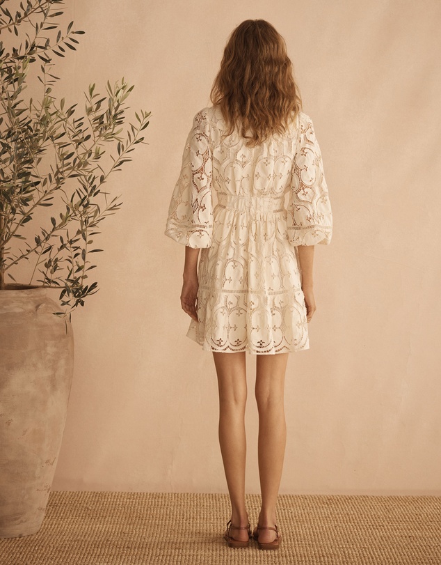AUR OCEA - Lace Mini Blousson Dress