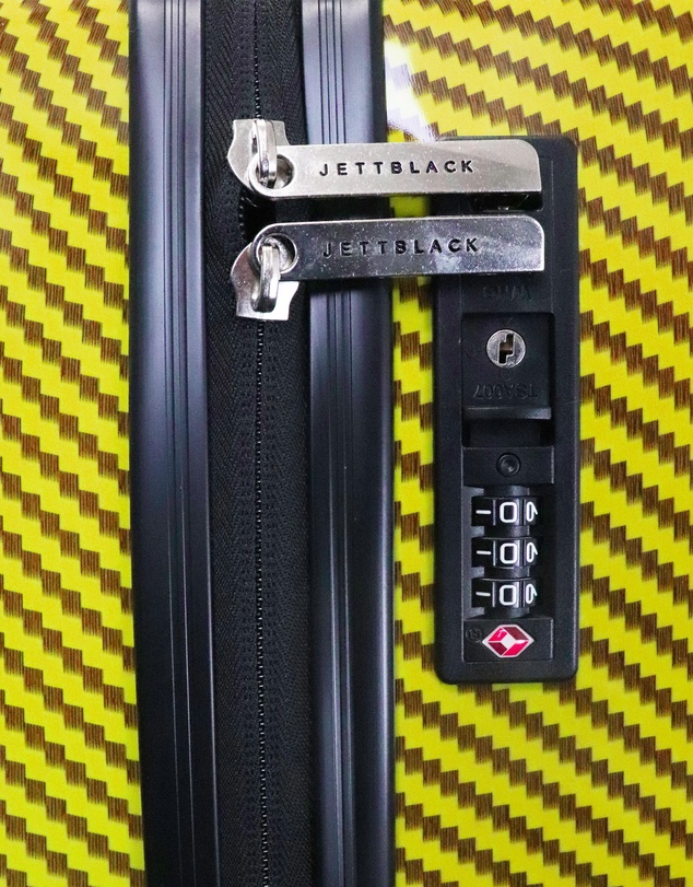 JETT BLACK - Carbon Yellow Series Large Suitcase