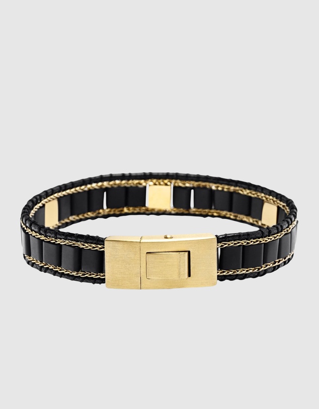 Nialaya Jewellery - Black Onyx Stud Bracelet