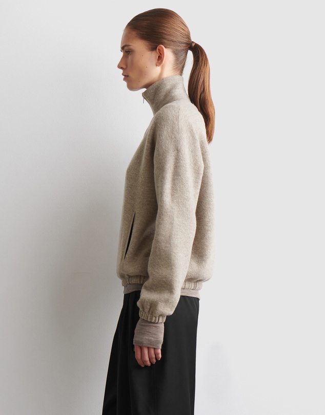 COS - Boiled Merino Wool Zip-Up Jumper