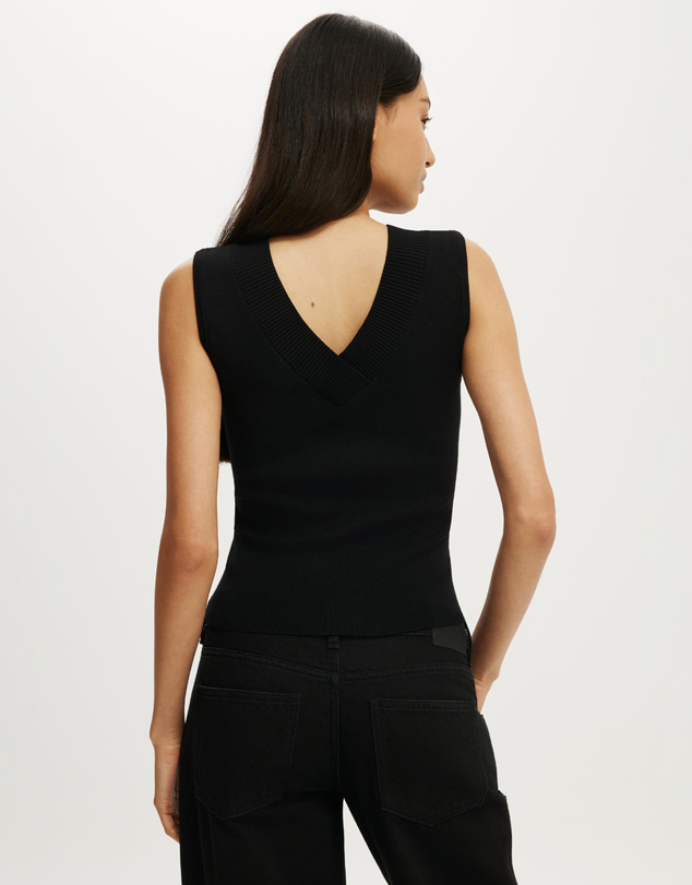 Cotton On - Double Knit V Neck Tank