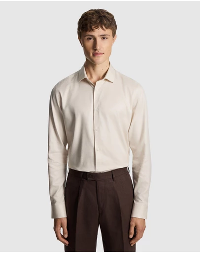 yd. - Clubman Pure Cotton Twill Slim Fit Dress Shirt