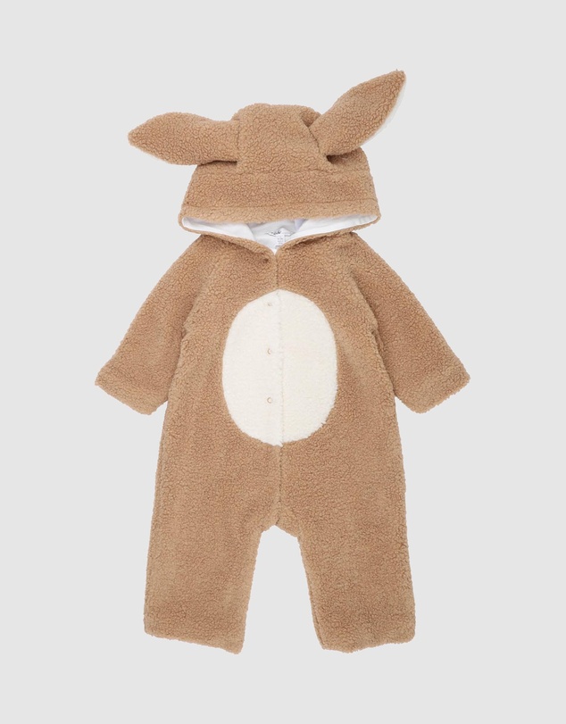 Bebe by Minihaha - Latte Sherpa Romper - Babies-Kids