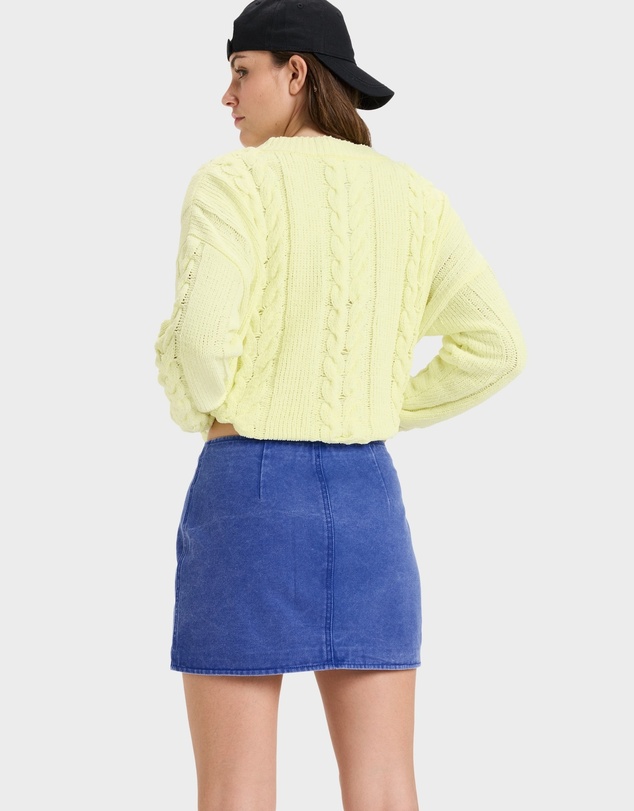 Roxy - Womens Chloe Kim Mini Moto Denim Skirt
