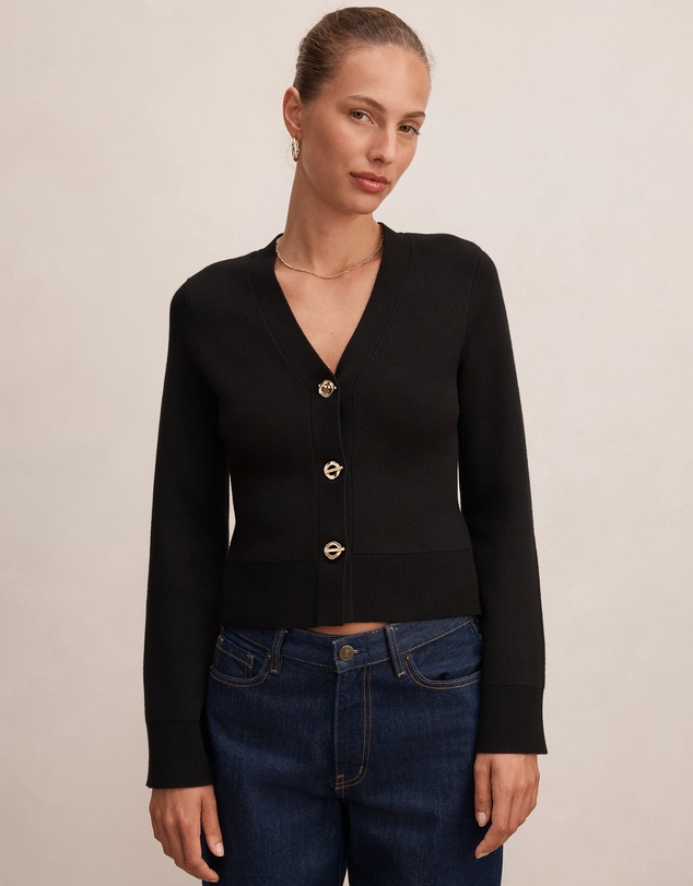 Forever New - Yasmin Eyelet Detail Knitted Cardigan