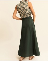 Emme - Dark Green Cotton Popeline Skirt