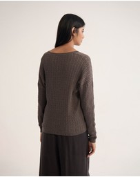 Oxford - Drew Cable V-Neck Knit