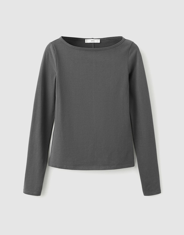 M.N.G - Cotton Boat Neck T-Shirt