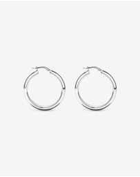 Michael Hill - Large Half Round Hoop Earrings in Sterling Silver