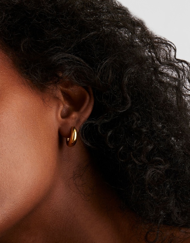 Najo - Arco Yellow Gold Huggie Earrings