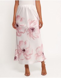 Petal & Pup - Lila Maxi Skirt - Pink White Floral