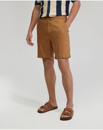 Oxford - Rocco Zip Front Linen Blend Shorts