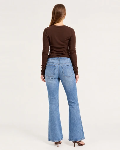 Rolla's - Siren Lace Long Sleeve Tee - Espresso