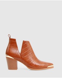 Belle & Bloom - Austin Croc Embossed Ankle Boot
