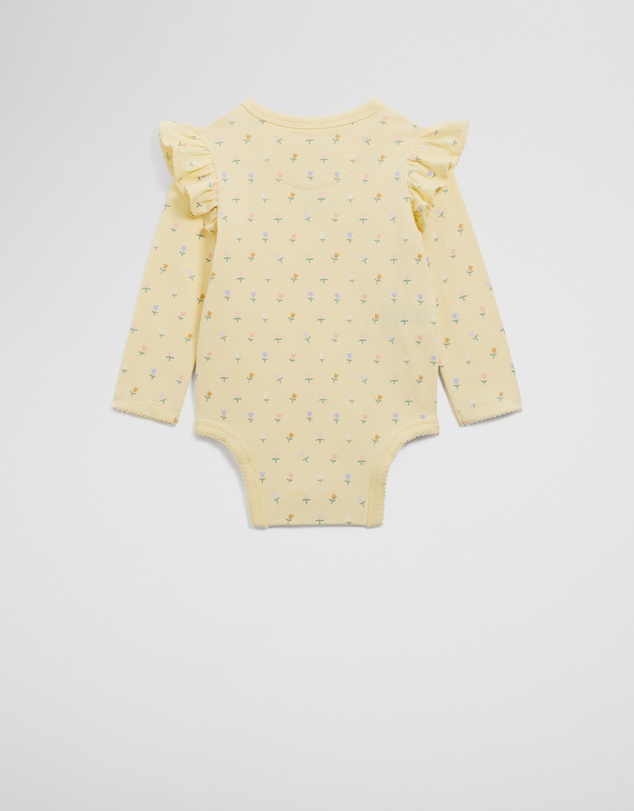 Country Road - Organically Grown Cotton Frill Long Sleeve Logo Bodysuit