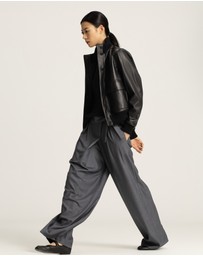 IDA+S - Amira Wool Asymmetrical Pleated Trousers