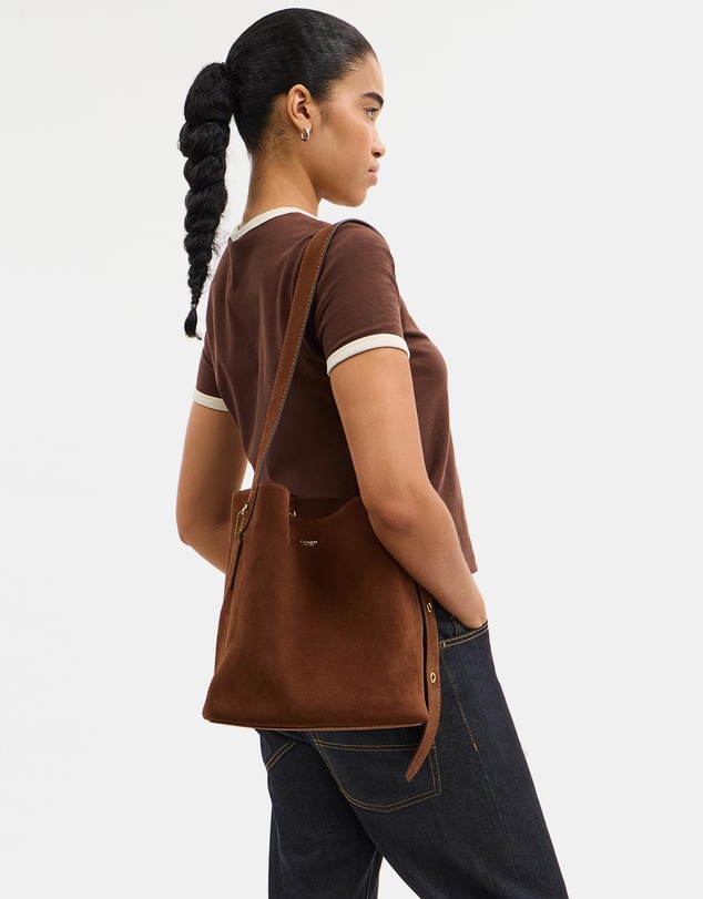 Coach - Suede Bowery Bucket Bag