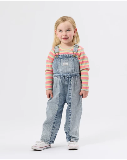 Goldie + Ace - Austin Pinstripe Denim Overalls - Babies-Kids