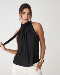 Forcast - Shelby Draped Sleeveless Top