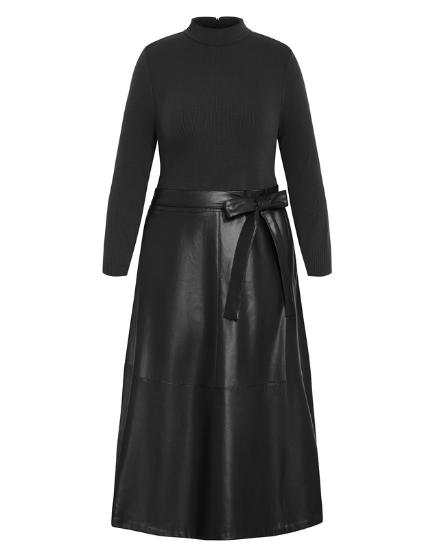 City Chic - Lola Mixed Media A Line Dress