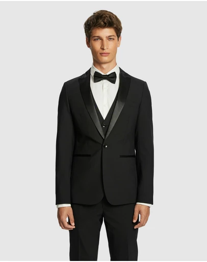 yd. - Seville Slim Fit Tuxedo Wool Blend Suit Jacket