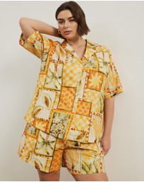 Atmos&Here Curvy - Paradise Linen Blend Shirt