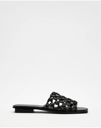 AERE - Leather Braided Slides