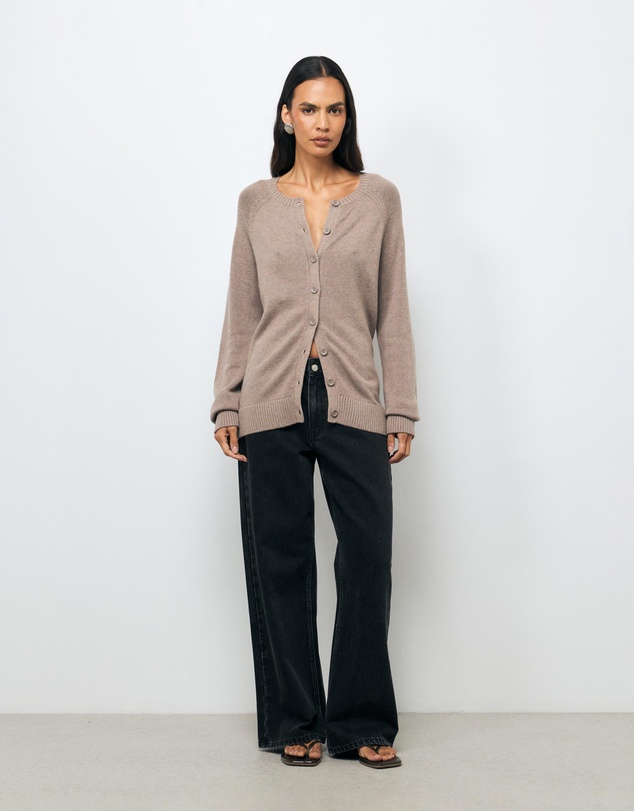 AERE - Nia Cotton Cashmere Blend Cardigan
