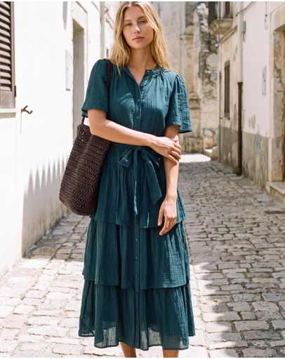 The Fated - Mali Tiered Midi Dress
