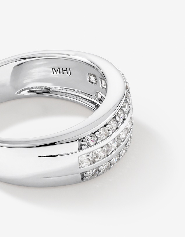 Michael Hill - Cubic Zirconia Wide Channel Set Ring in Sterling Silver