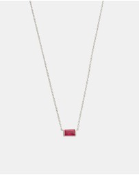 Kirstin Ash - Baguette Birthstone Necklace July Ruby