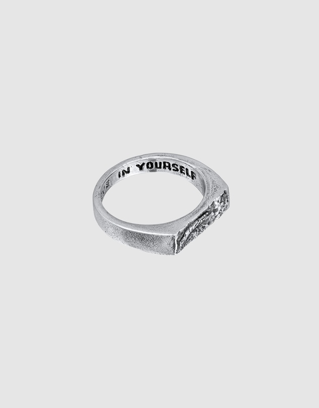 Haze & Glory - ICONIC EXCLUSIVE - Rough Bar Signet Ring in Oxidised 925 Silver