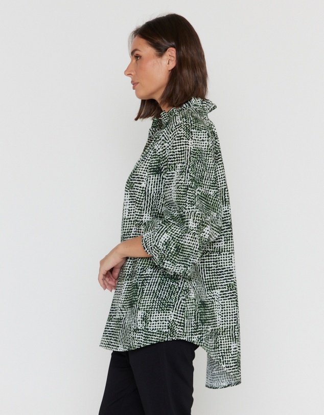 ALEXANDRA - Meeka Blouse Emerald Textured Print