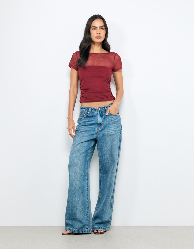 AERE - Bandeau Lined Mesh Tee