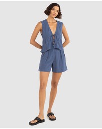 Rhythm - Skyla Tie Front Top