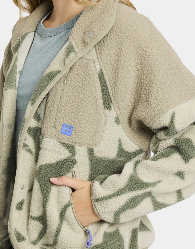 Billabong - Womens Popoyo Snap Up Fleece Jacket