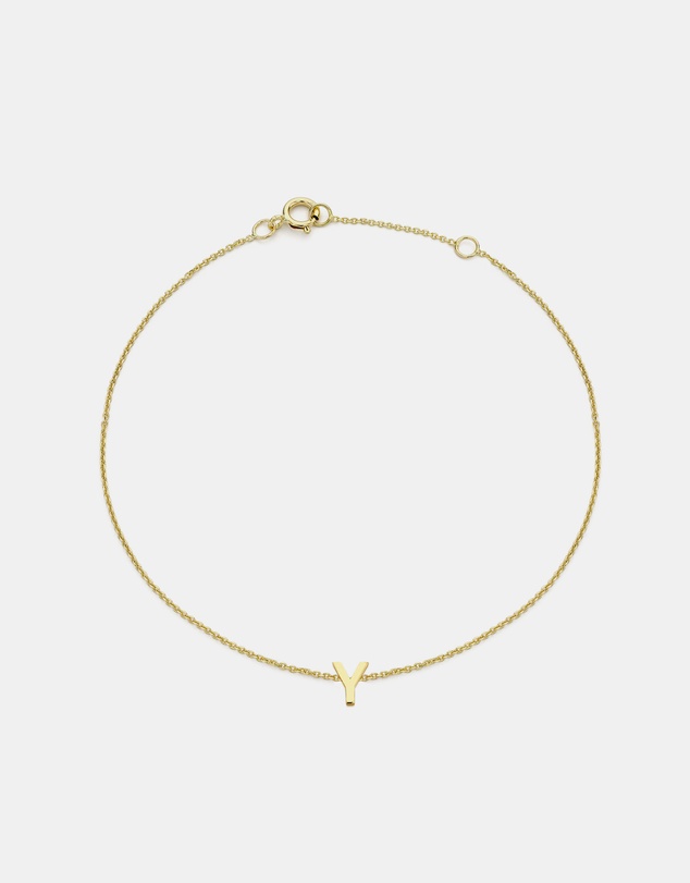 Zoe Olivia - 9K Gold Initial Y Bracelet