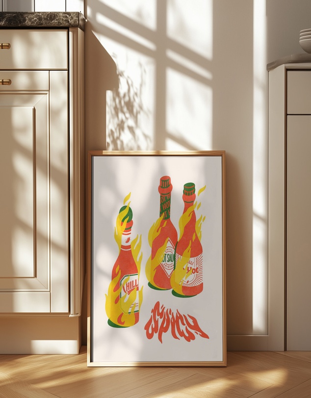Olive et Oriel - Spicy Hot Sauces by Arte Koola Art Print
