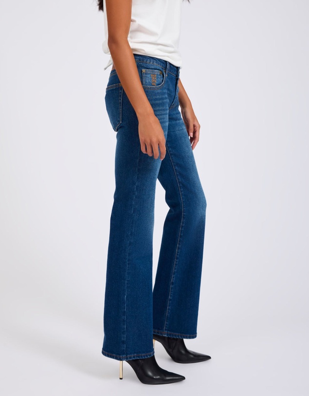 ONE TEASPOON - Alice Low Waist Bootcut Denim Jeans - Indigo Blue
